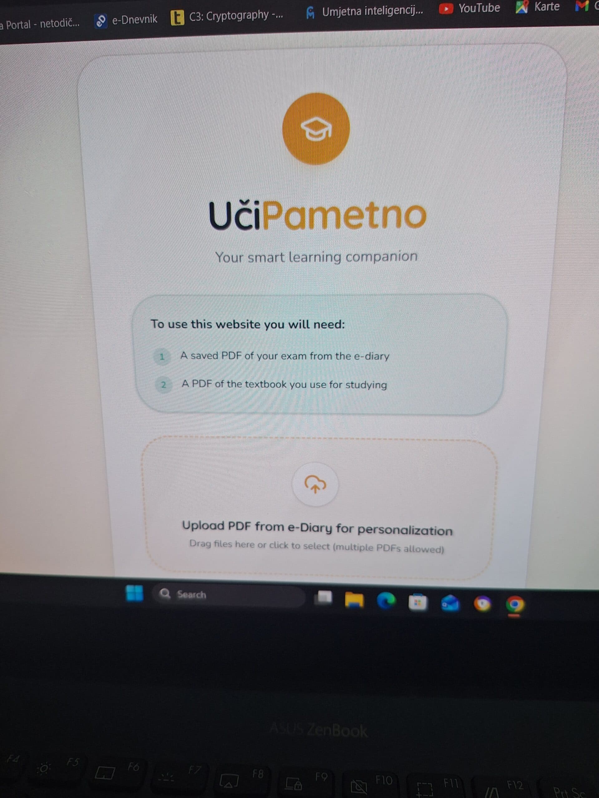 Snimka zaslona aplikacije UčiPametno