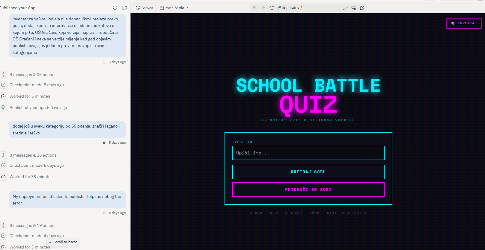 Galerija rada School battle quiz 3
