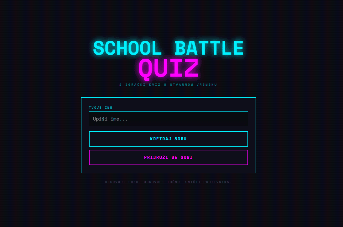 Snimka zaslona aplikacije School battle quiz