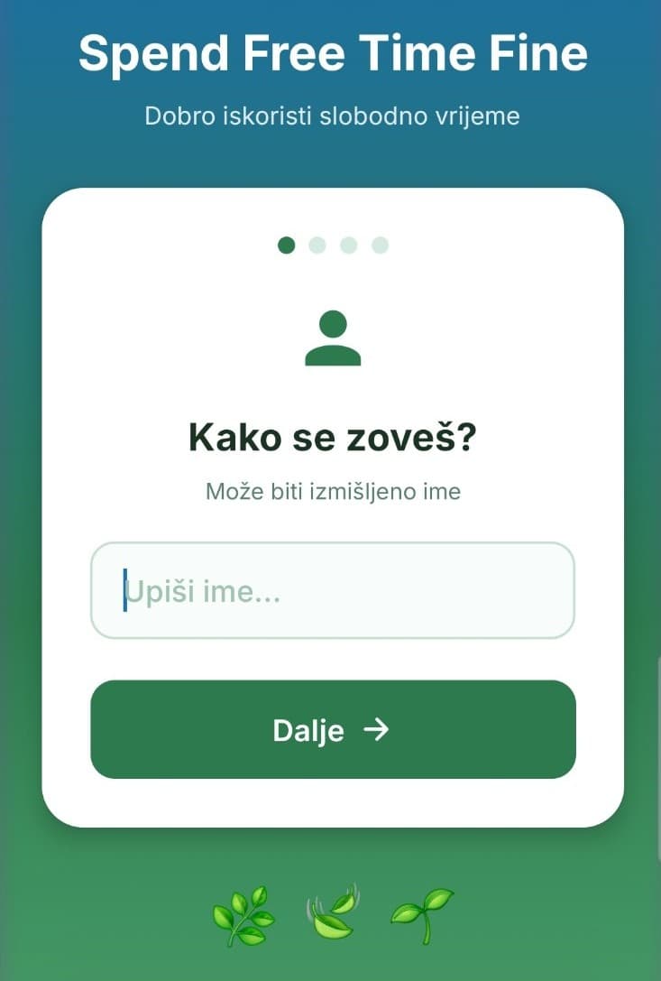 Snimka zaslona aplikacije Spend Free Time Fine