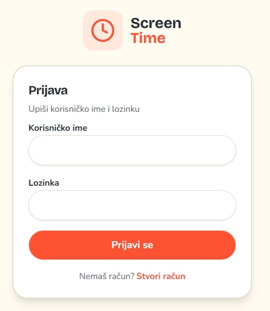 Snimka zaslona aplikacije ScreenTime