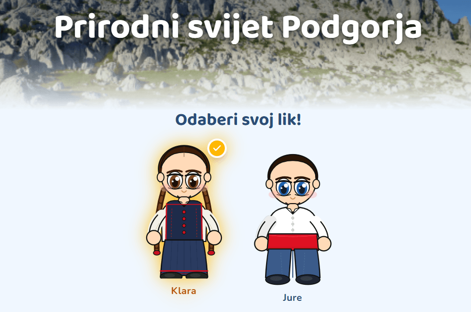 Snimka zaslona aplikacije Prirodni svijet Podgorja