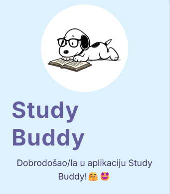 Snimka zaslona aplikacije Study Buddy