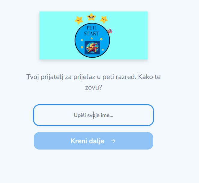 Snimka zaslona aplikacije Peti Start