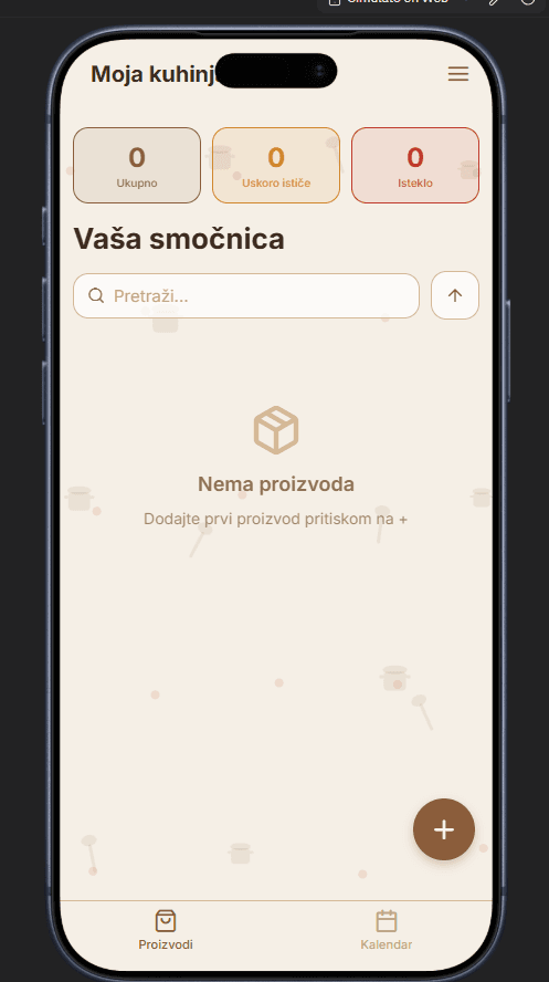 Snimka zaslona aplikacije Moja kuhinja